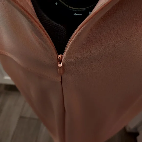 Elegant Peach Ruffle Dress - Picture 7 of 7